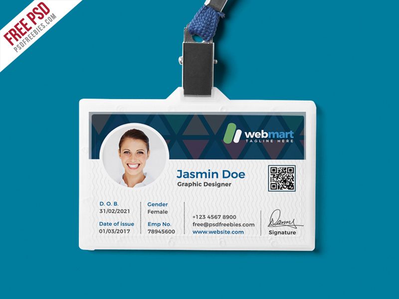 Id card design template vector free download